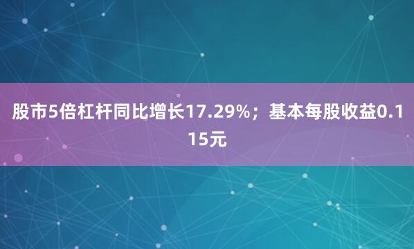 股市5倍杠杆同比增长17.29%；基本每股收益0.115元